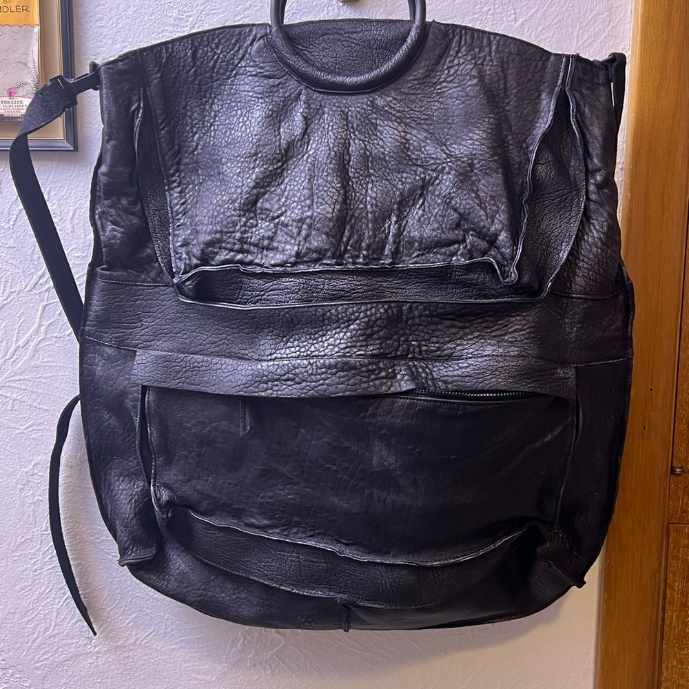 Black Leather Tote Bag